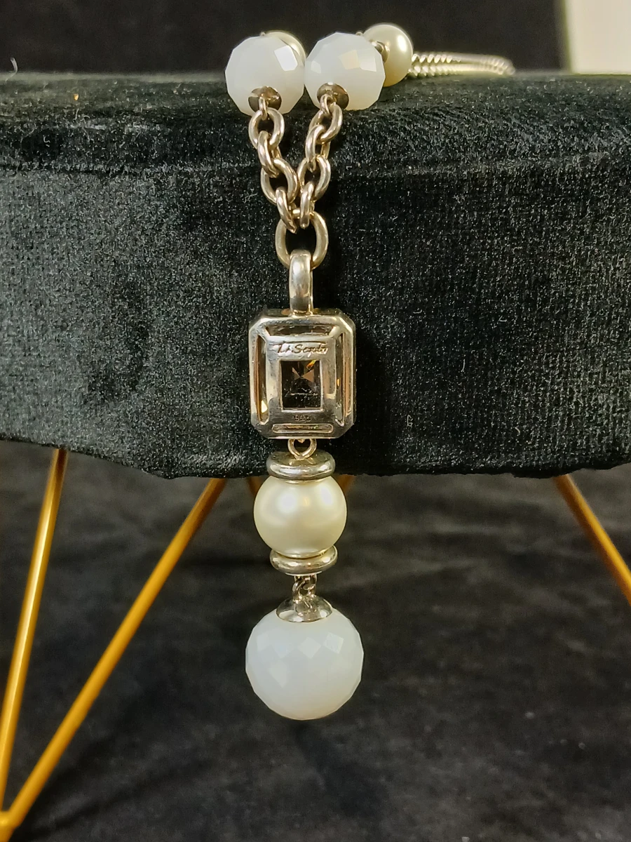 Zilveren ketting met parel en hanger - foto 6