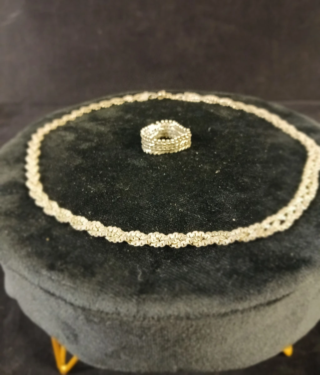 Zilveren ketting met bijpassende ring - foto 2
