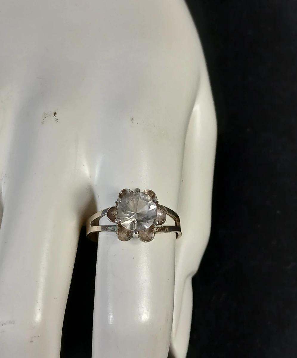 Zilveren ring met grote steen - foto 2