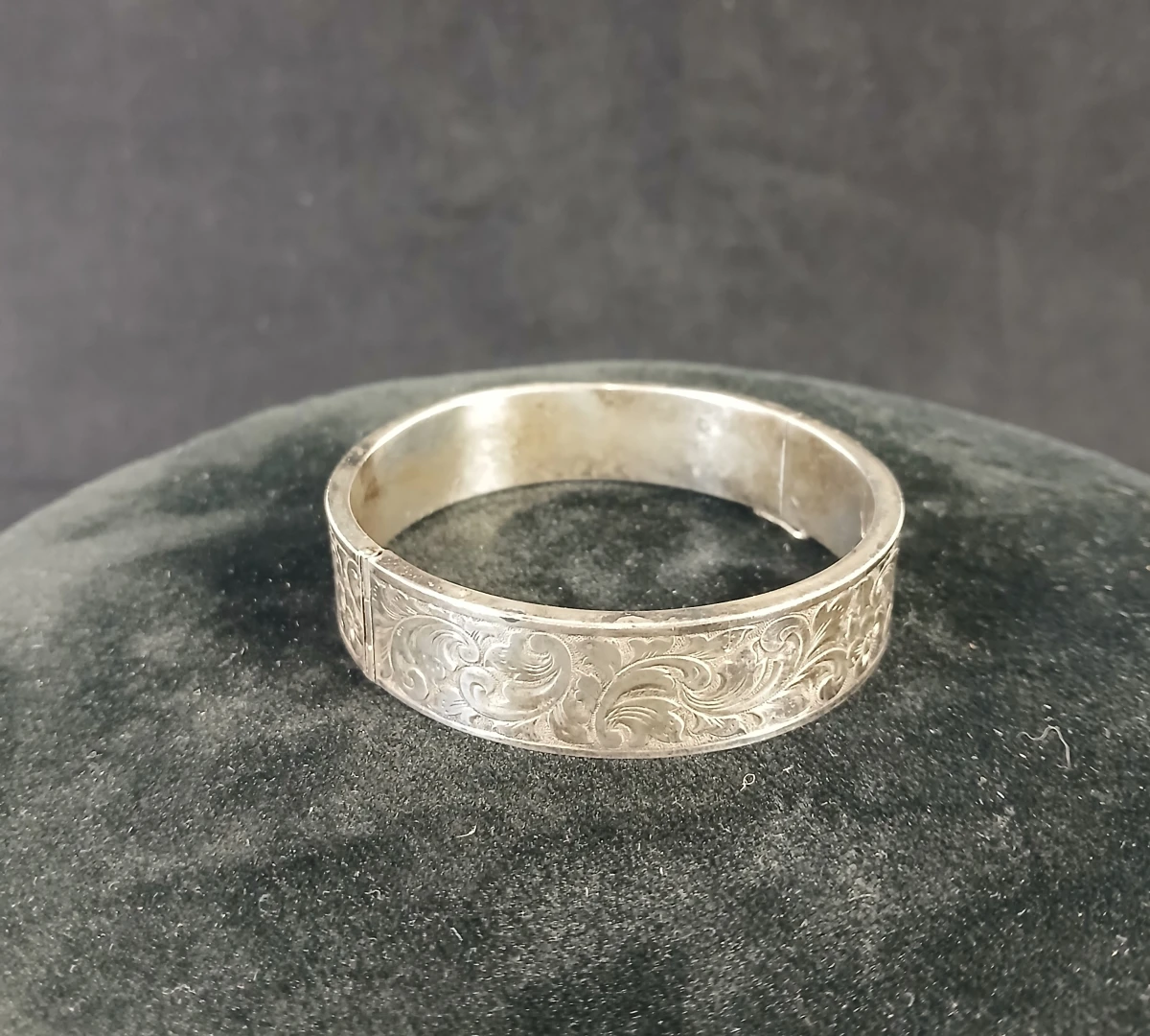 Antieke zilveren armband met gravure en sluiting - foto 7