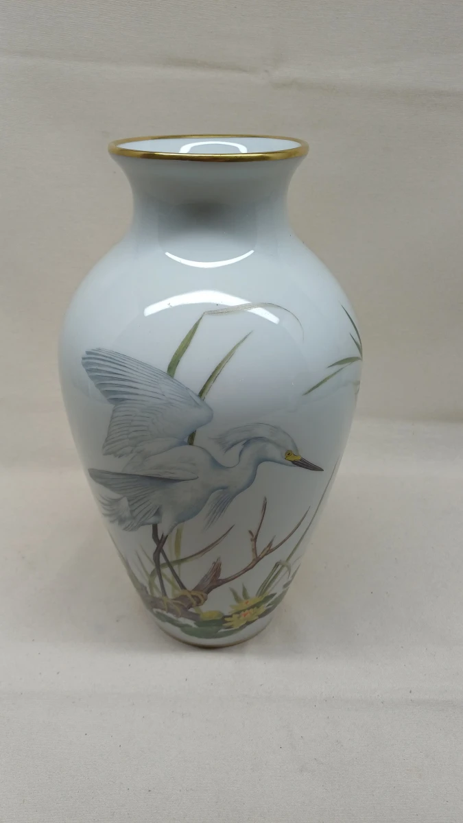 Porseleinen vaas met reiger van Franklin Porcelain - foto 2