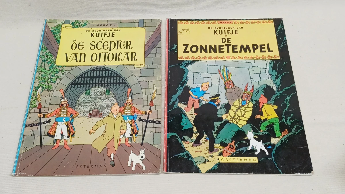Lot Kuifje met strips, boeken en wandpaneel - foto 3