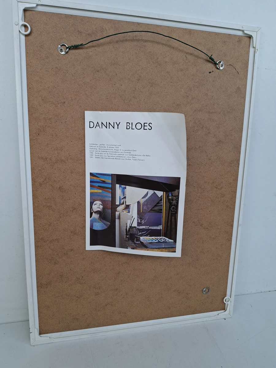 Ingelijst Origineel Werk van Danny Bloes (1953) – Gesigneerd & Gedateerd (1999) - foto 5