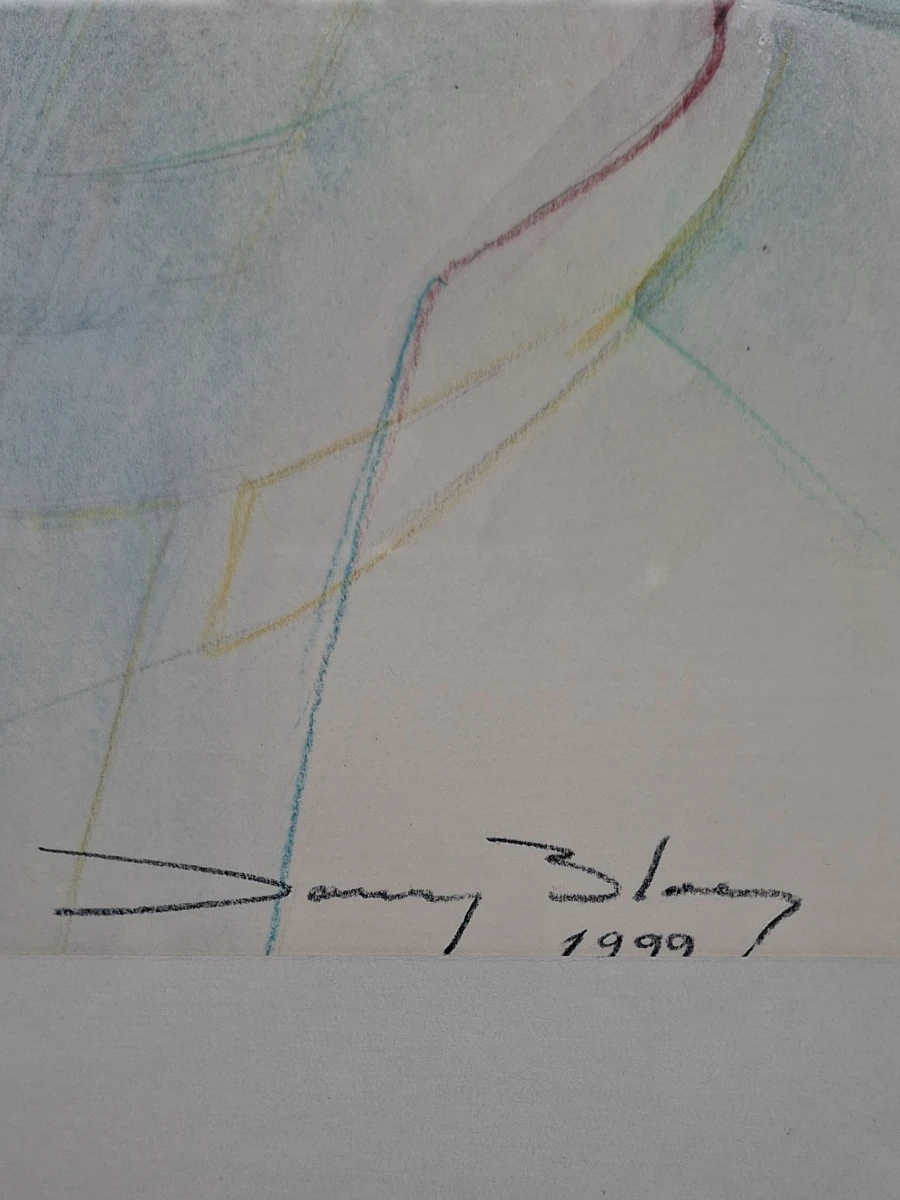 Ingelijst Origineel Werk van Danny Bloes (1953) – Gesigneerd & Gedateerd (1999) - foto 2
