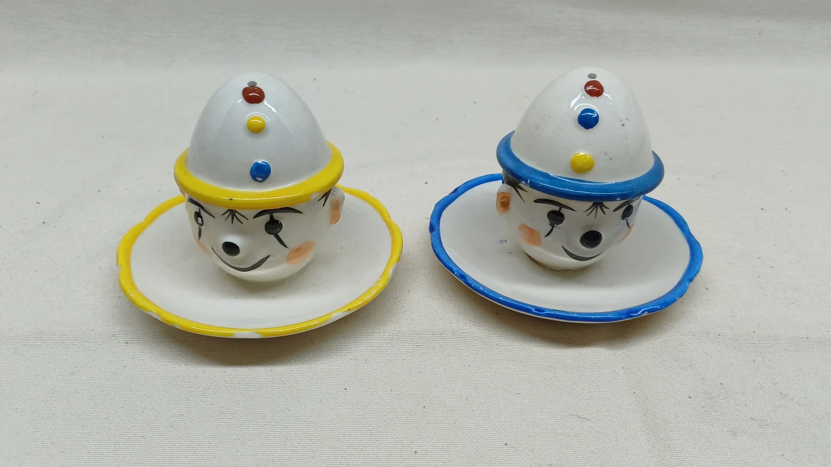 Vintage set van 3 eierdopjes en Napco hoofdvaas - foto 2