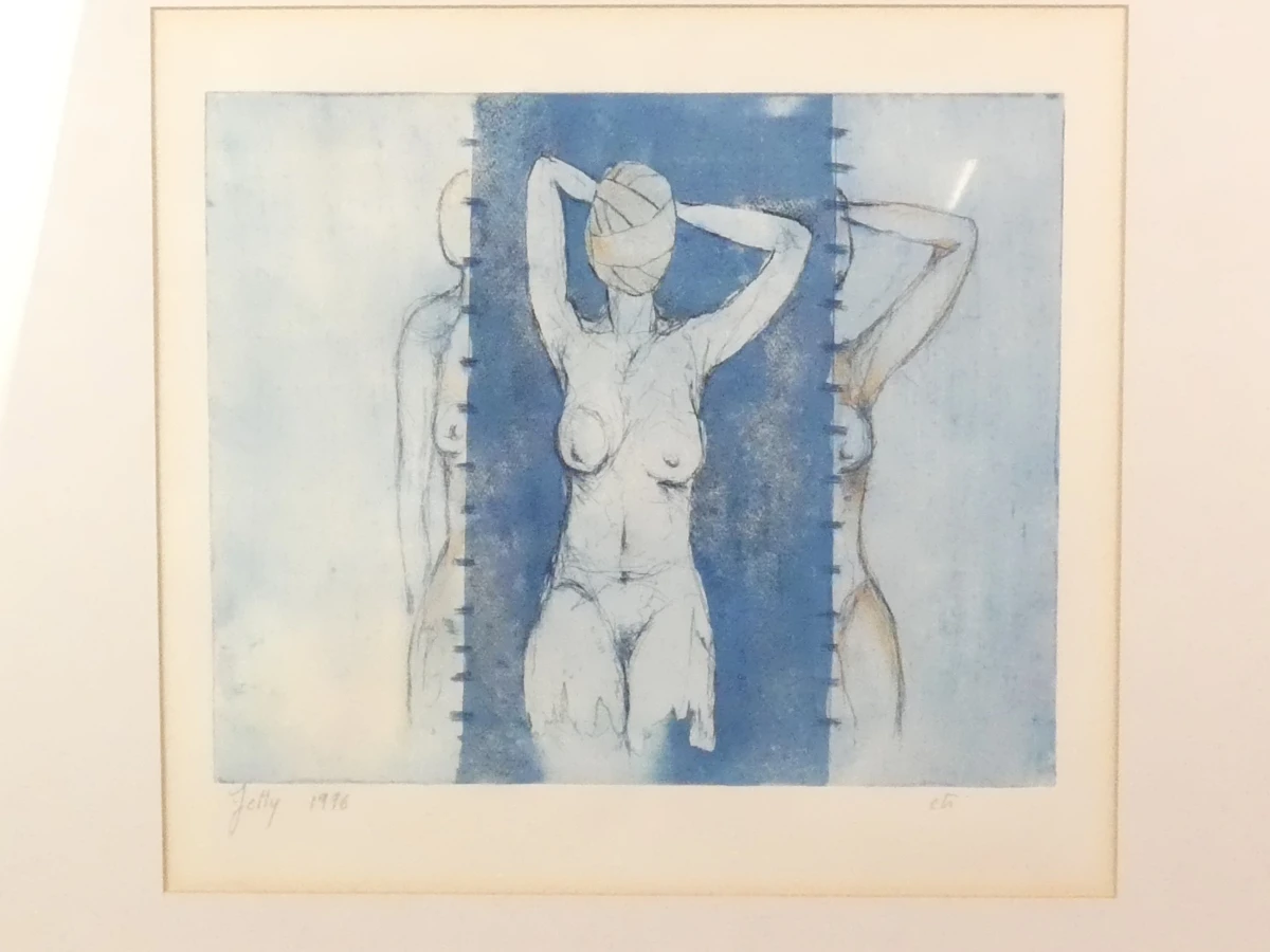 Gesigneerde gravure "Jetty" (1996) – Ingelijst kunstwerk - foto 2