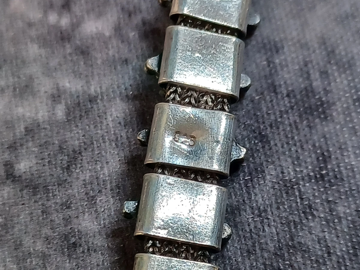 Exclusieve 3-delige vintage zilveren sieradenset met rode stenen - foto 14