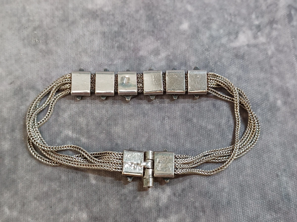 Exclusieve 3-delige vintage zilveren sieradenset met rode stenen - foto 9