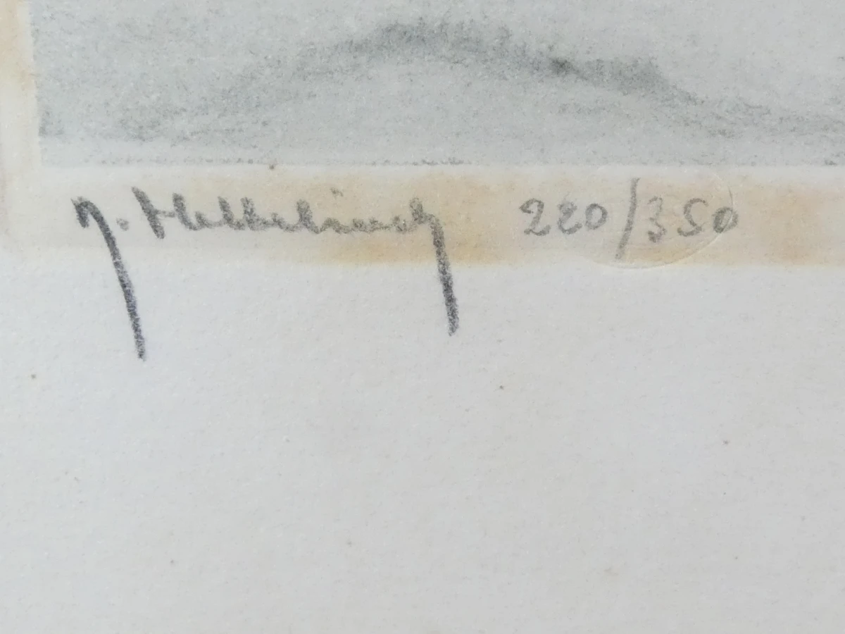 De Leie in de winter - Kleurenlitho - Hebbelinck naar Saverys - foto 4