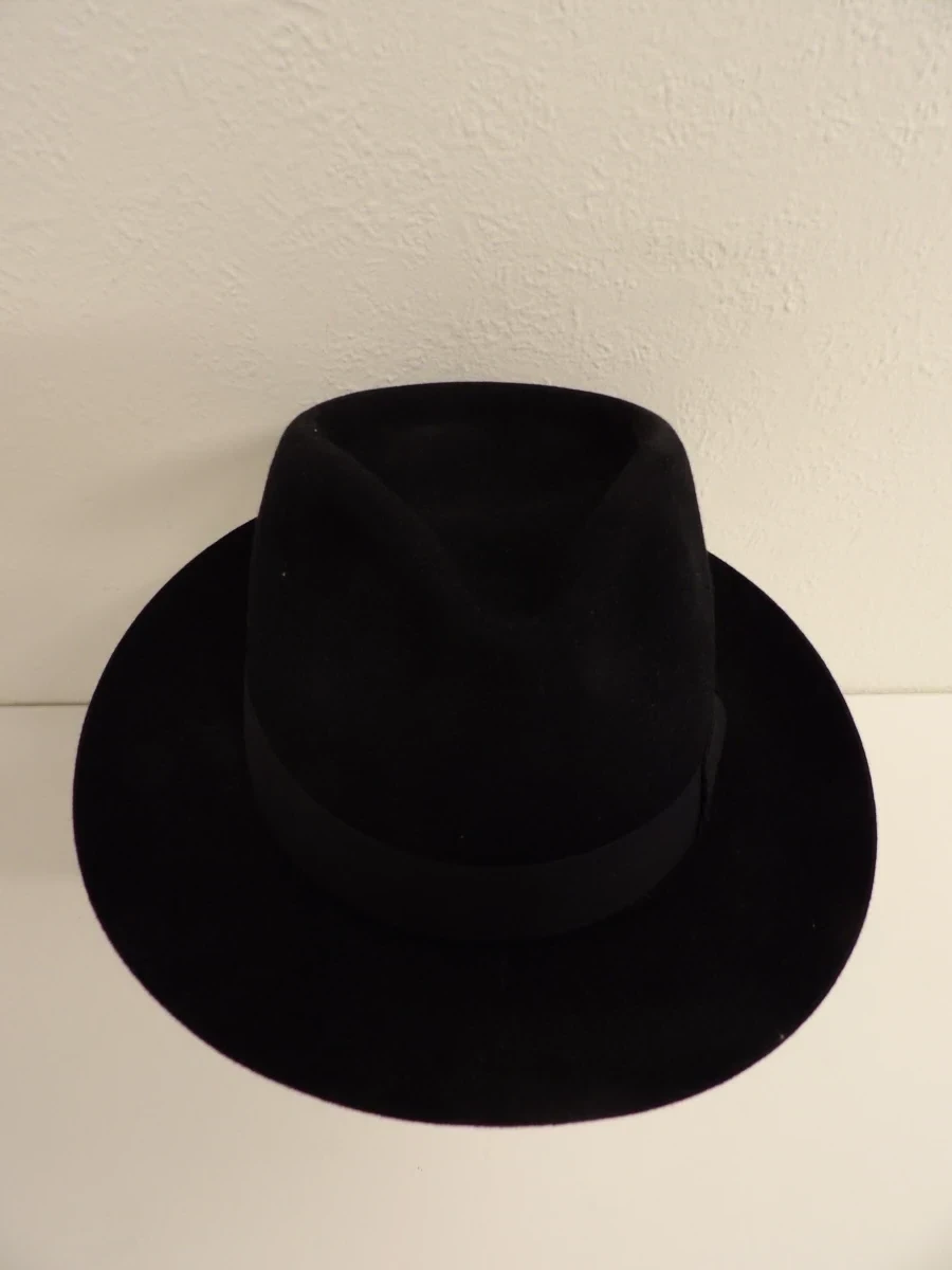 Vintage Wegener Fedora van Zwart Wolvilt - foto 2