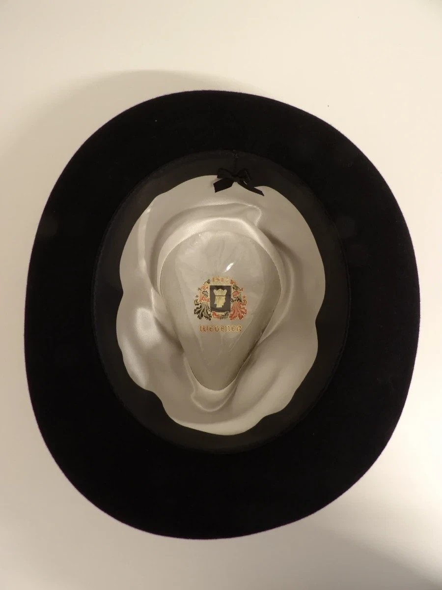 Vintage Wegener Fedora van Zwart Wolvilt - foto 4