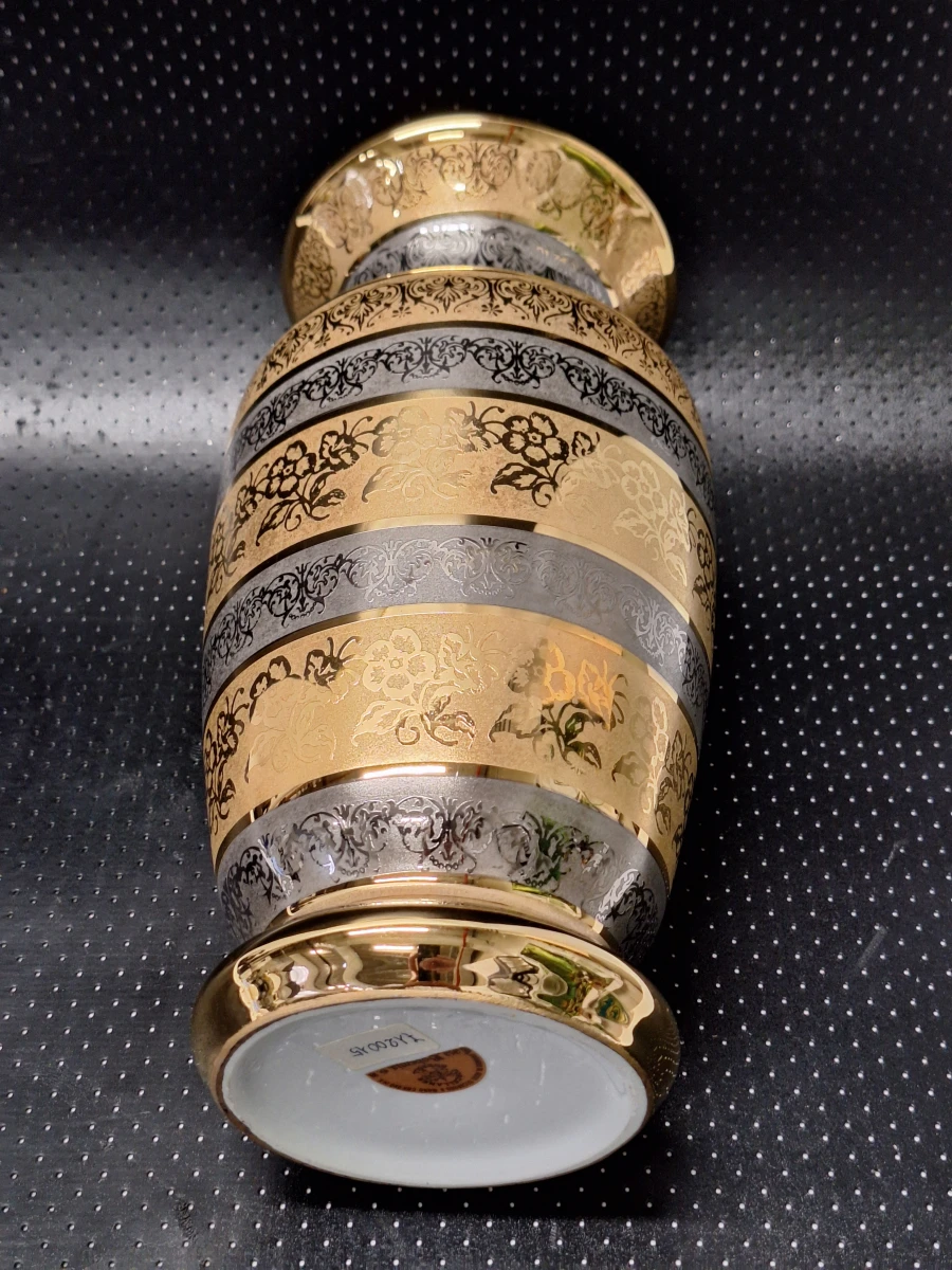 Luxe Porseleinen Vaas - Casa Bohemia S.A. - 24K Goud & Zilver Acid-Etched Decoratie - foto 10