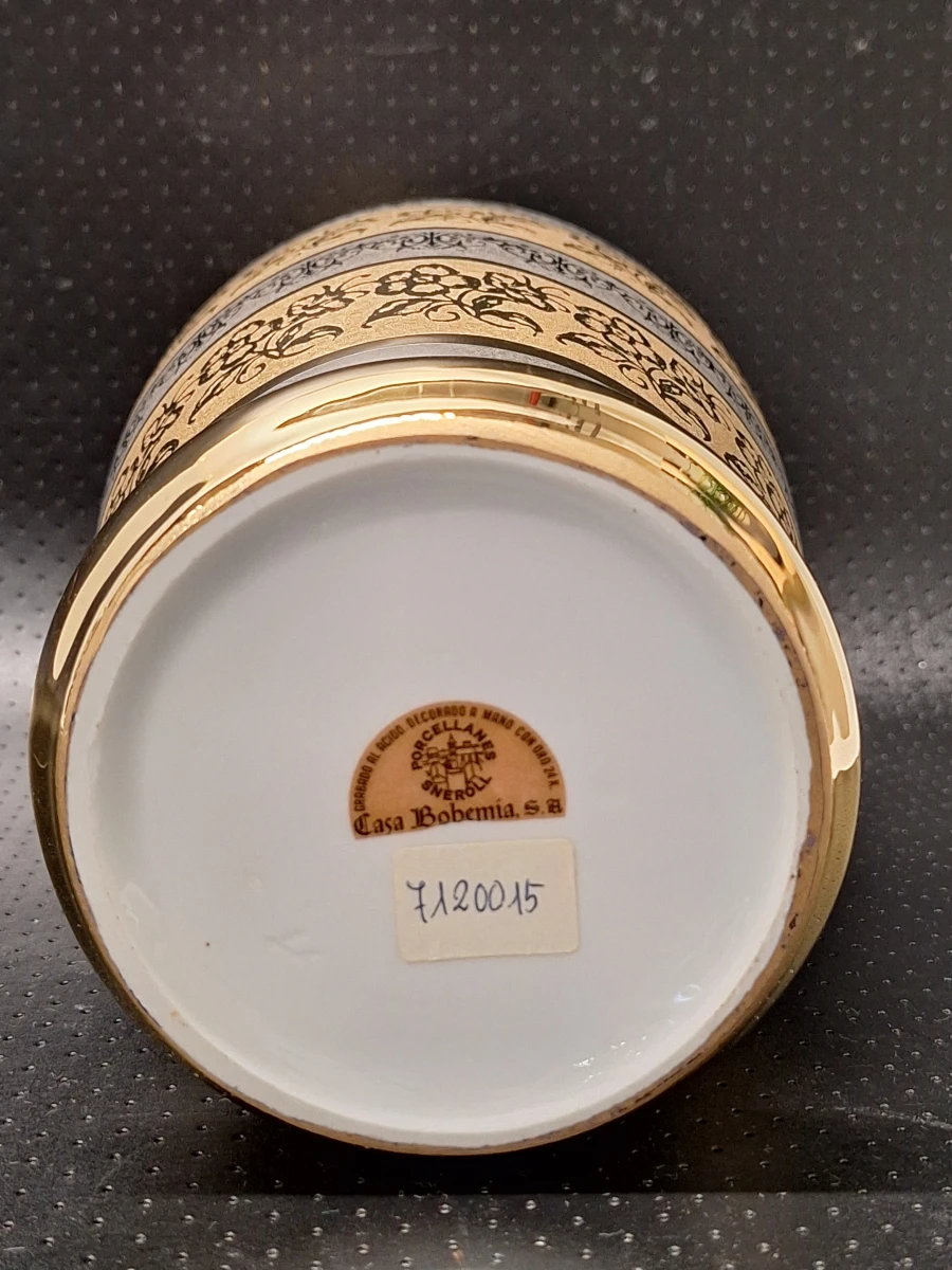 Luxe Porseleinen Vaas - Casa Bohemia S.A. - 24K Goud & Zilver Acid-Etched Decoratie - foto 12