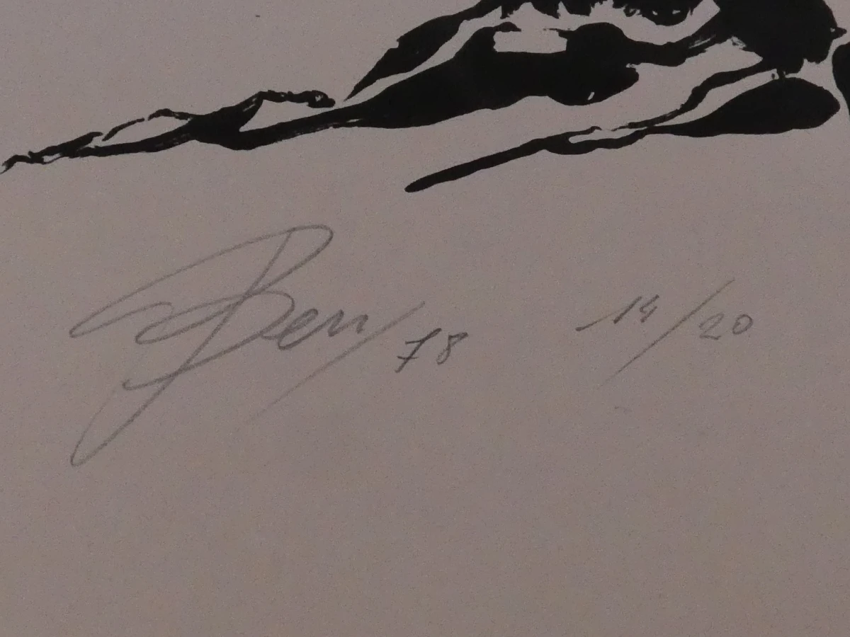 Gesigneerde zeefdruk op papier - foto 4