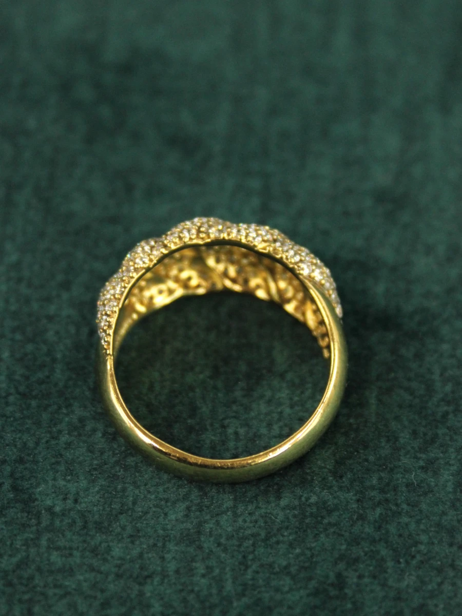 Safira vergulde sterling zilveren pavé-ring - foto 3