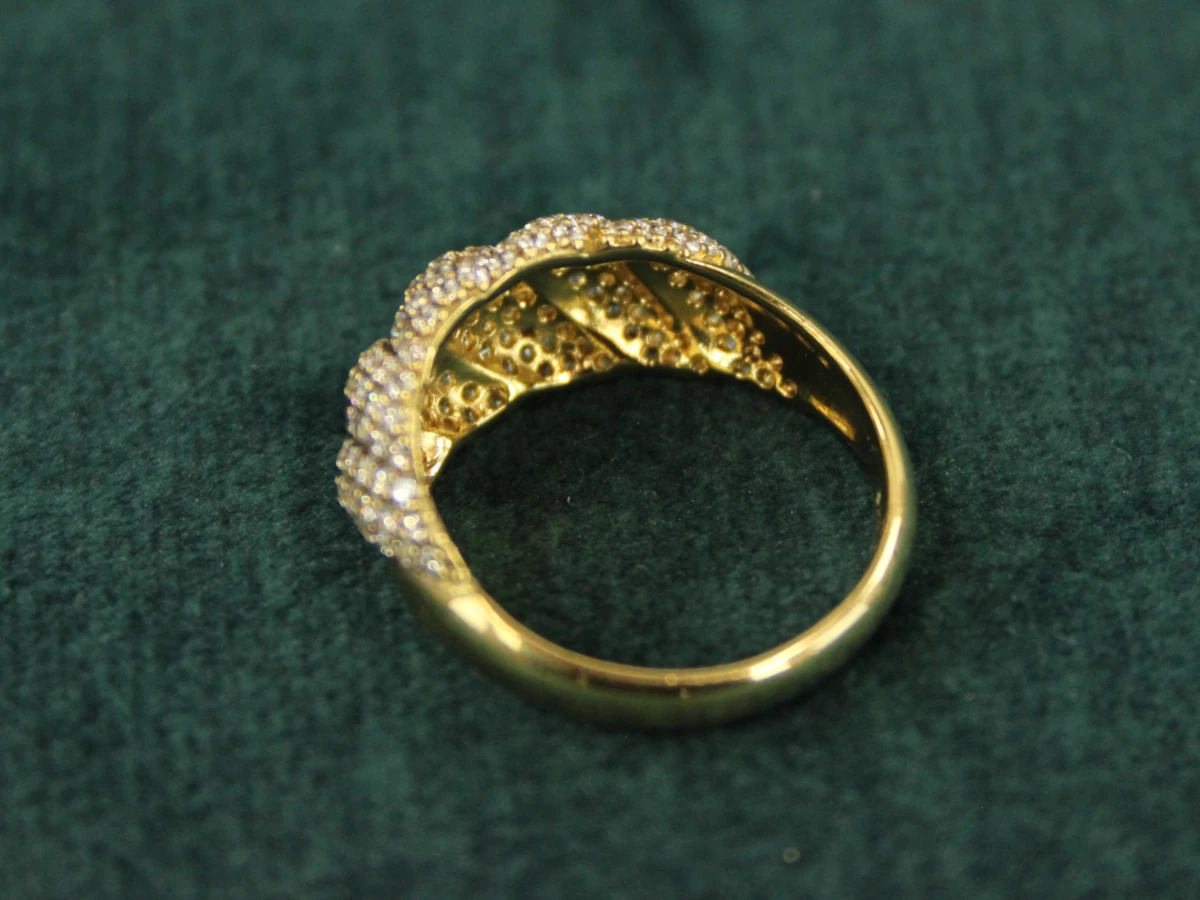 Safira vergulde sterling zilveren pavé-ring - foto 4