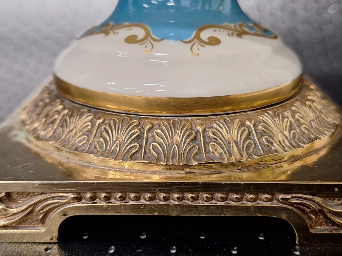 Klassieke Porseleinen Terrine / Bonbonnière met Bronzen Montuur - ACF (Décor de Paris) - foto 4