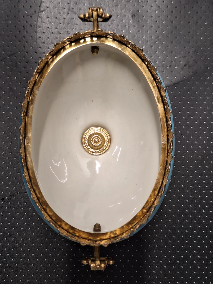 Klassieke Porseleinen Terrine / Bonbonnière met Bronzen Montuur - ACF (Décor de Paris) - foto 14