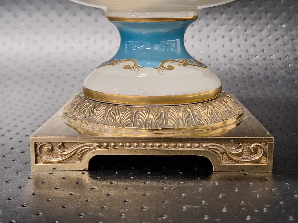 Klassieke Porseleinen Terrine / Bonbonnière met Bronzen Montuur - ACF (Décor de Paris) - foto 3