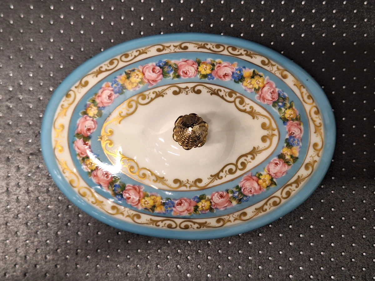 Klassieke Porseleinen Terrine / Bonbonnière met Bronzen Montuur - ACF (Décor de Paris) - foto 19
