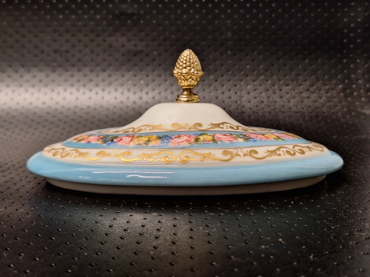 Klassieke Porseleinen Terrine / Bonbonnière met Bronzen Montuur - ACF (Décor de Paris) - foto 18