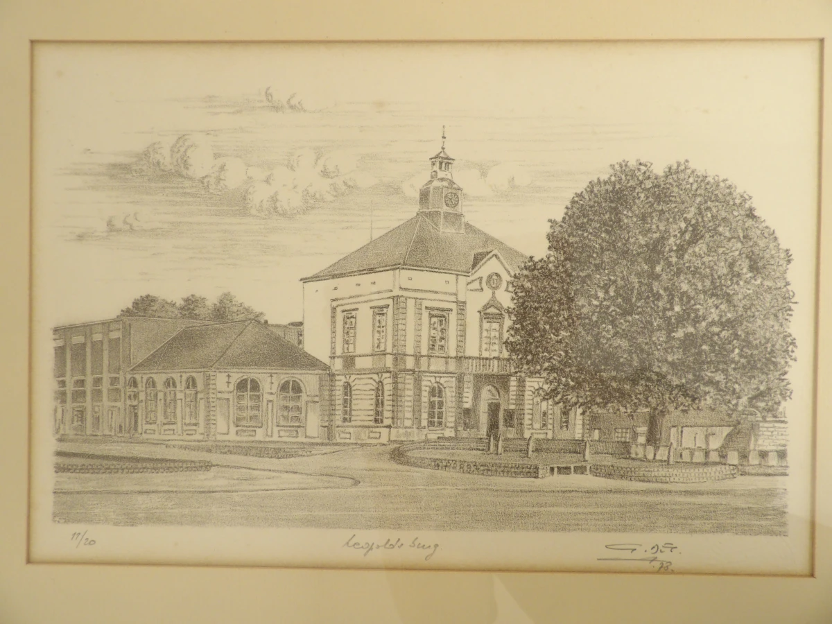 Lithografie stadsgezicht Leopoldsburg door Guy Desarzens - foto 2