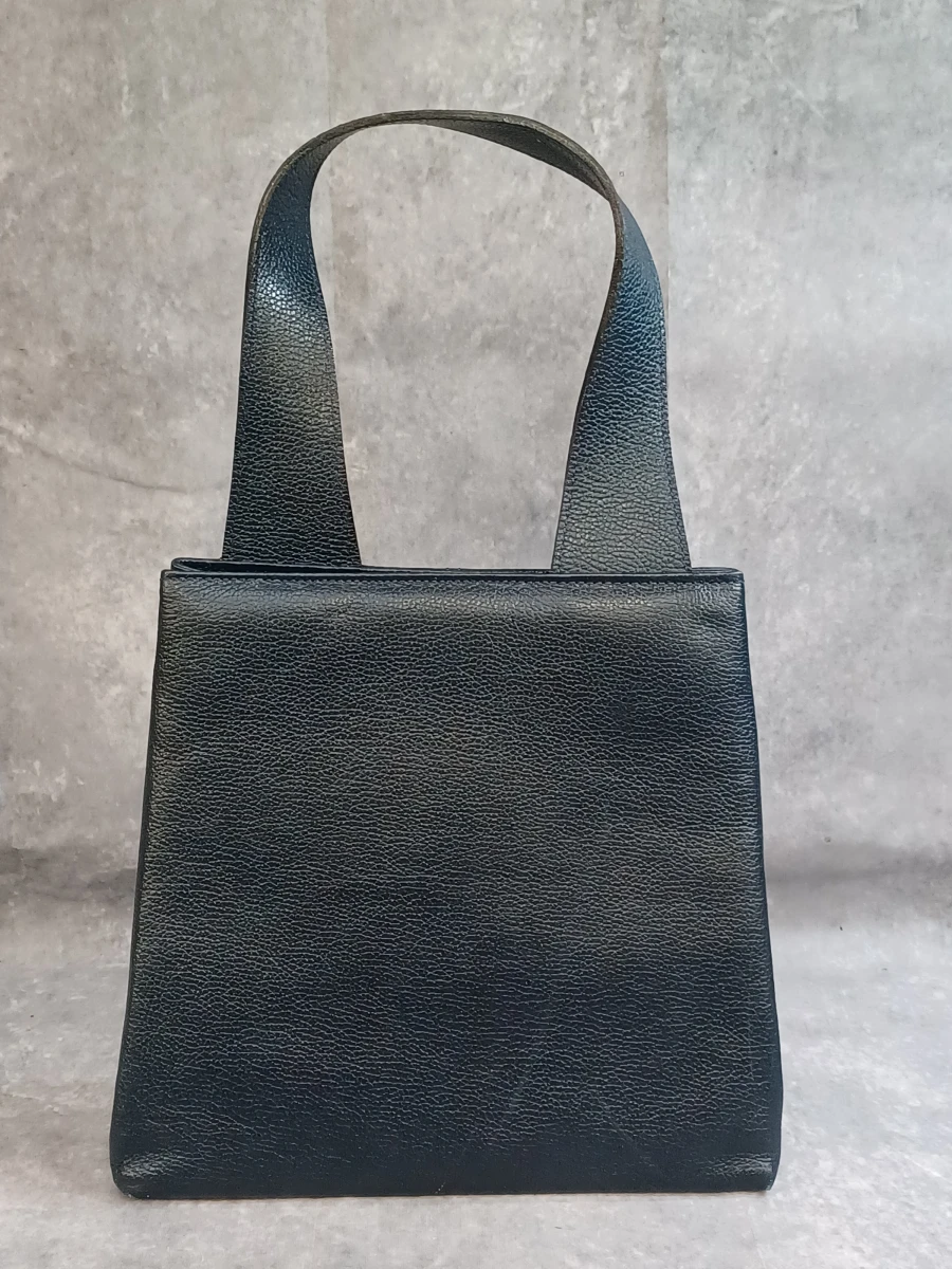 Stijlvolle donkerblauwe lederen handtas - Kevin Reiss - Made in Belgium - foto 4