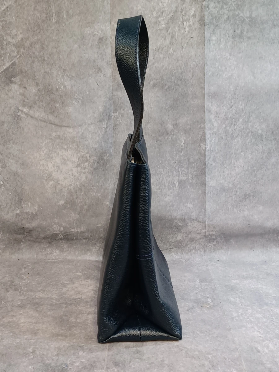 Stijlvolle donkerblauwe lederen handtas - Kevin Reiss - Made in Belgium - foto 3