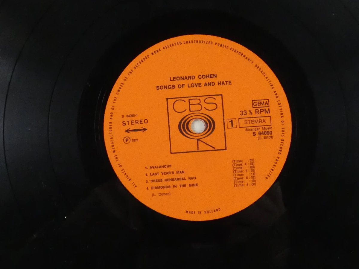Leonard Cohen LP -  Songs of Love and Hate - foto 3