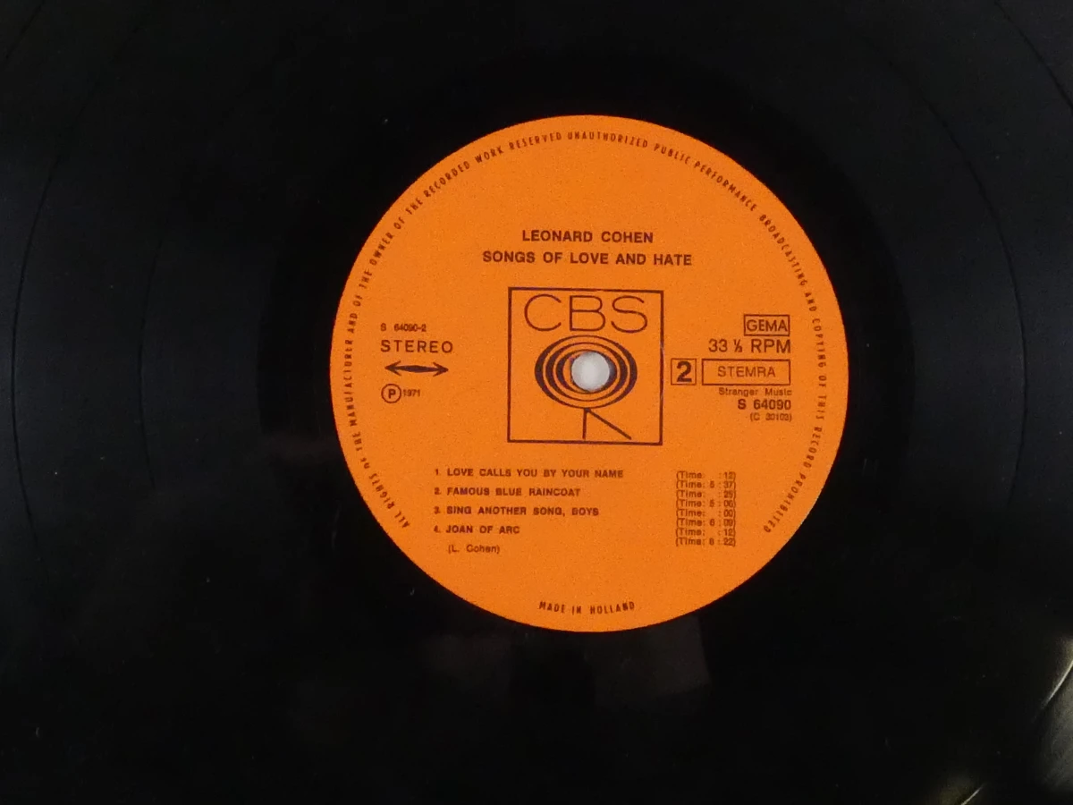 Leonard Cohen LP -  Songs of Love and Hate - foto 5