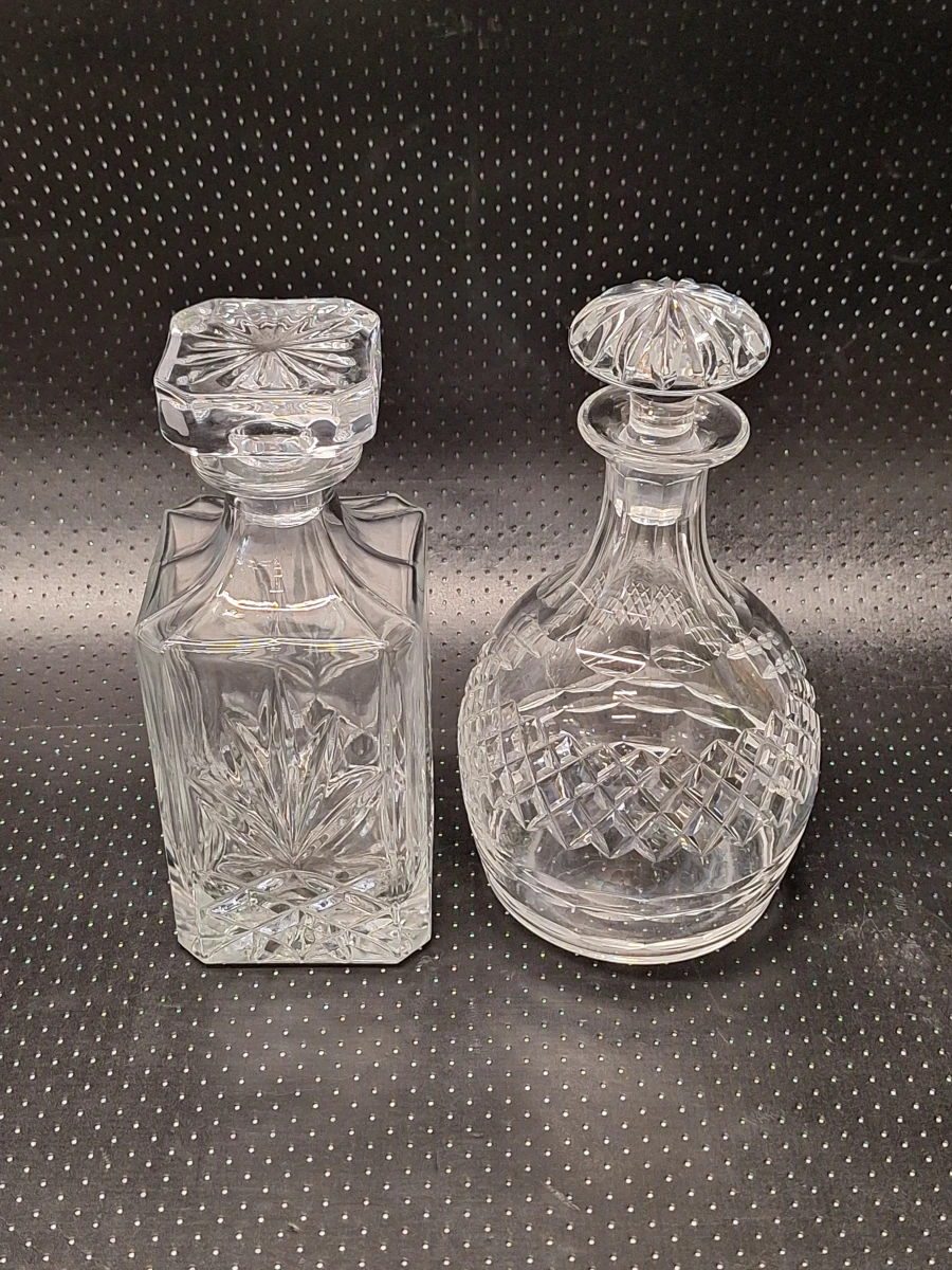 Set van twee kristallen whisky karaffen - foto 2