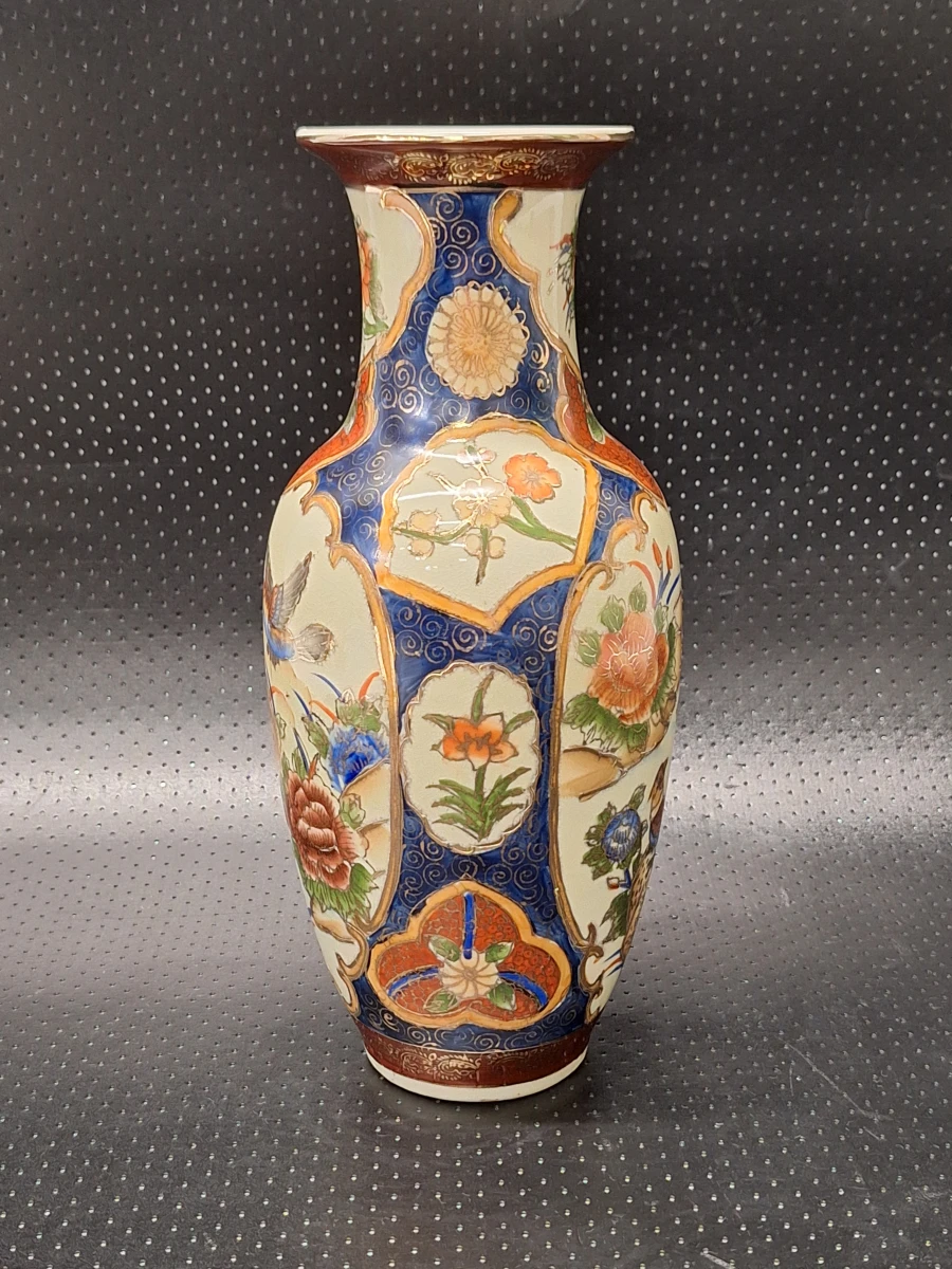 Set van 2 Vintage Chinese Satsuma-Stijl Porseleinen Vazen - Vogels & Pioenrozen (Zhongguo Zhizao) - foto 11