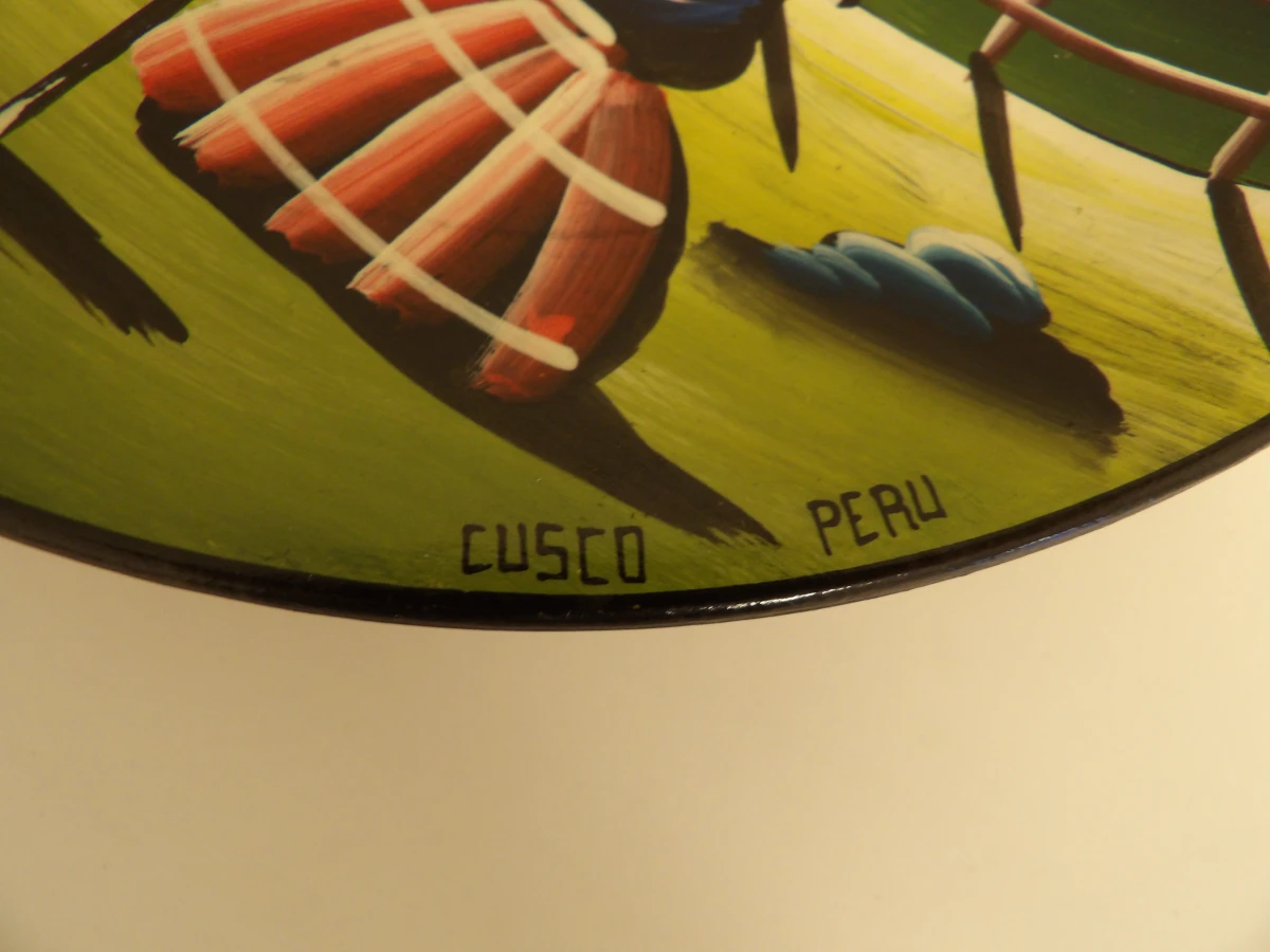 Handbeschilderd keramieken wandbord uit Peru (Cusco) - foto 2