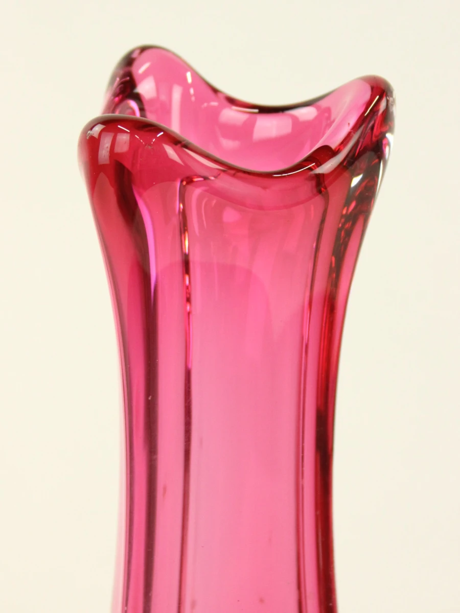 Val Saint Lambert vaas roze kristal (35 cm / jaren 60) - foto 4
