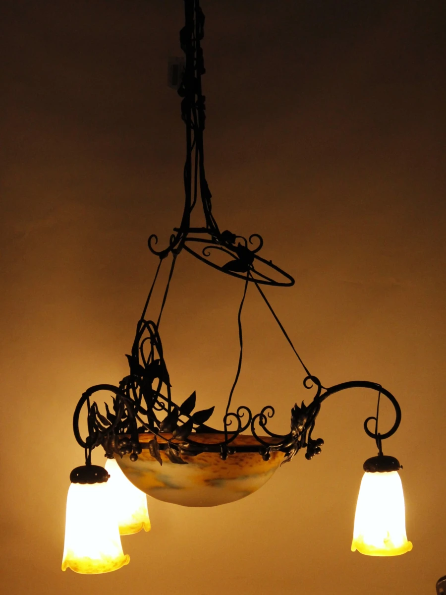 Smeedijzeren hanglamp van Muller Frez Zuneville - foto 10