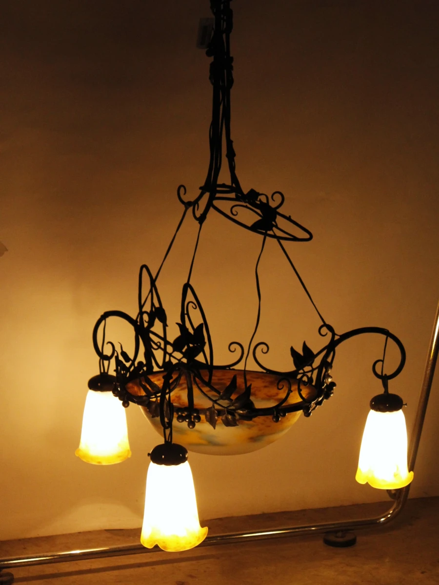 Smeedijzeren hanglamp van Muller Frez Zuneville - foto 11
