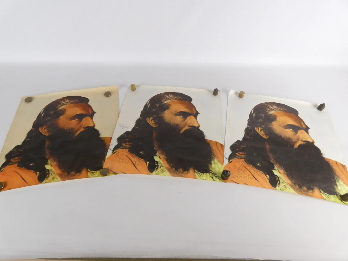 Set van 3 Affiches – Portret waarschijnlijk Swami Swanandashran - foto 7