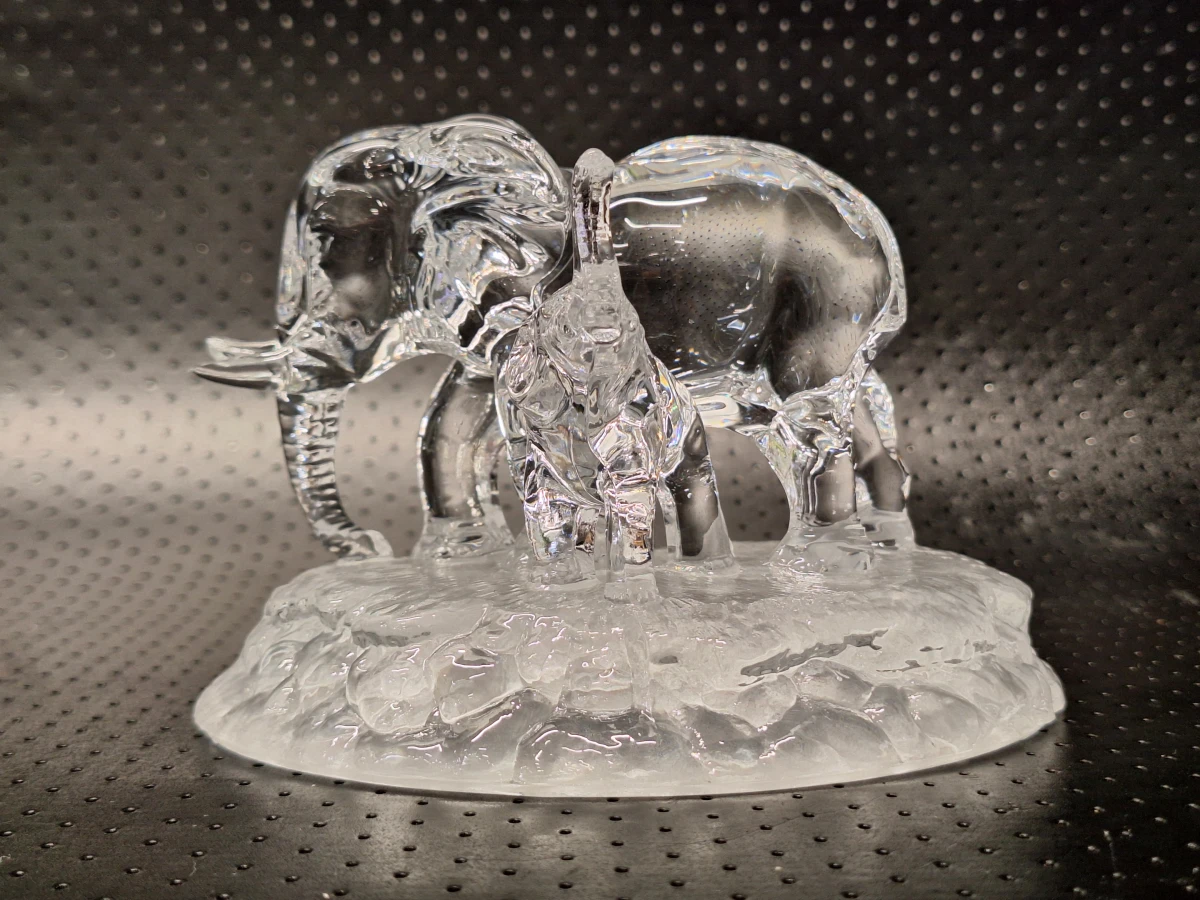 Vierdelige set dierensculpturen in gegoten kristal, stijl Cristal d'Arques - foto 9