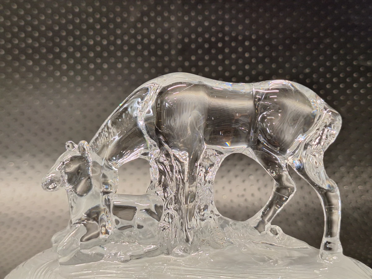 Vierdelige set dierensculpturen in gegoten kristal, stijl Cristal d'Arques - foto 13