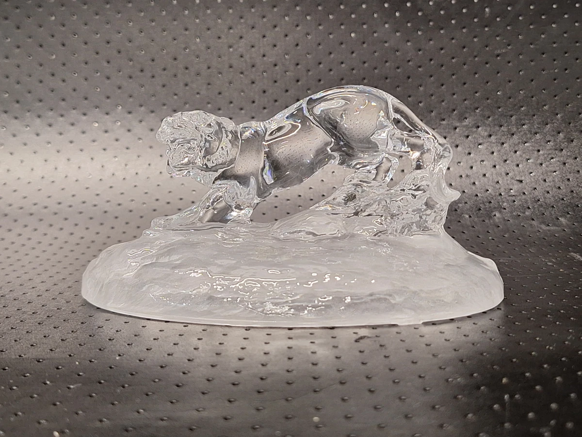 Vierdelige set dierensculpturen in gegoten kristal, stijl Cristal d'Arques - foto 3