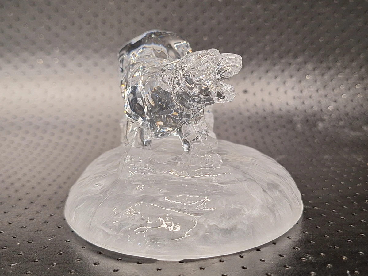 Vierdelige set dierensculpturen in gegoten kristal, stijl Cristal d'Arques - foto 5