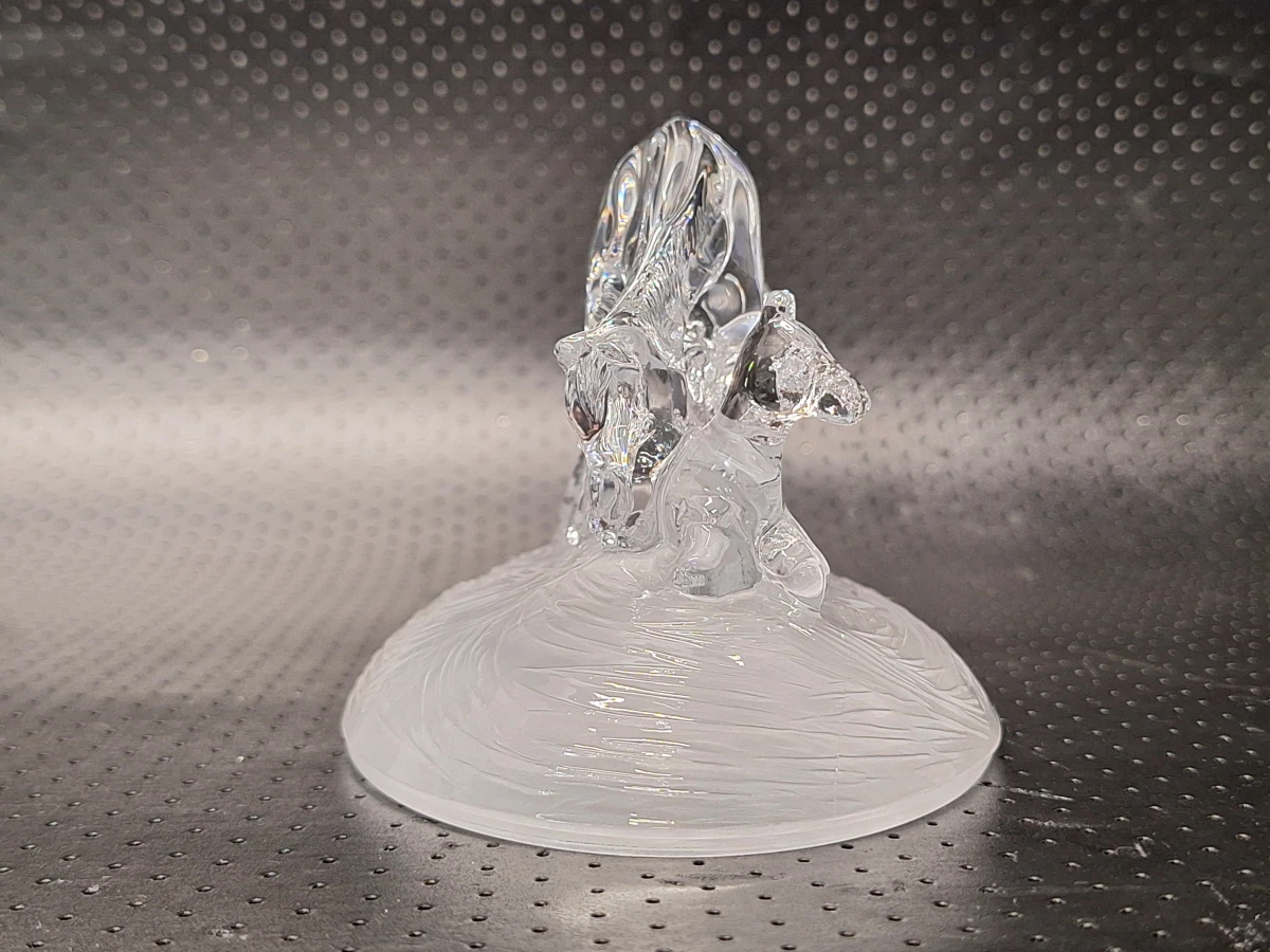 Vierdelige set dierensculpturen in gegoten kristal, stijl Cristal d'Arques - foto 14