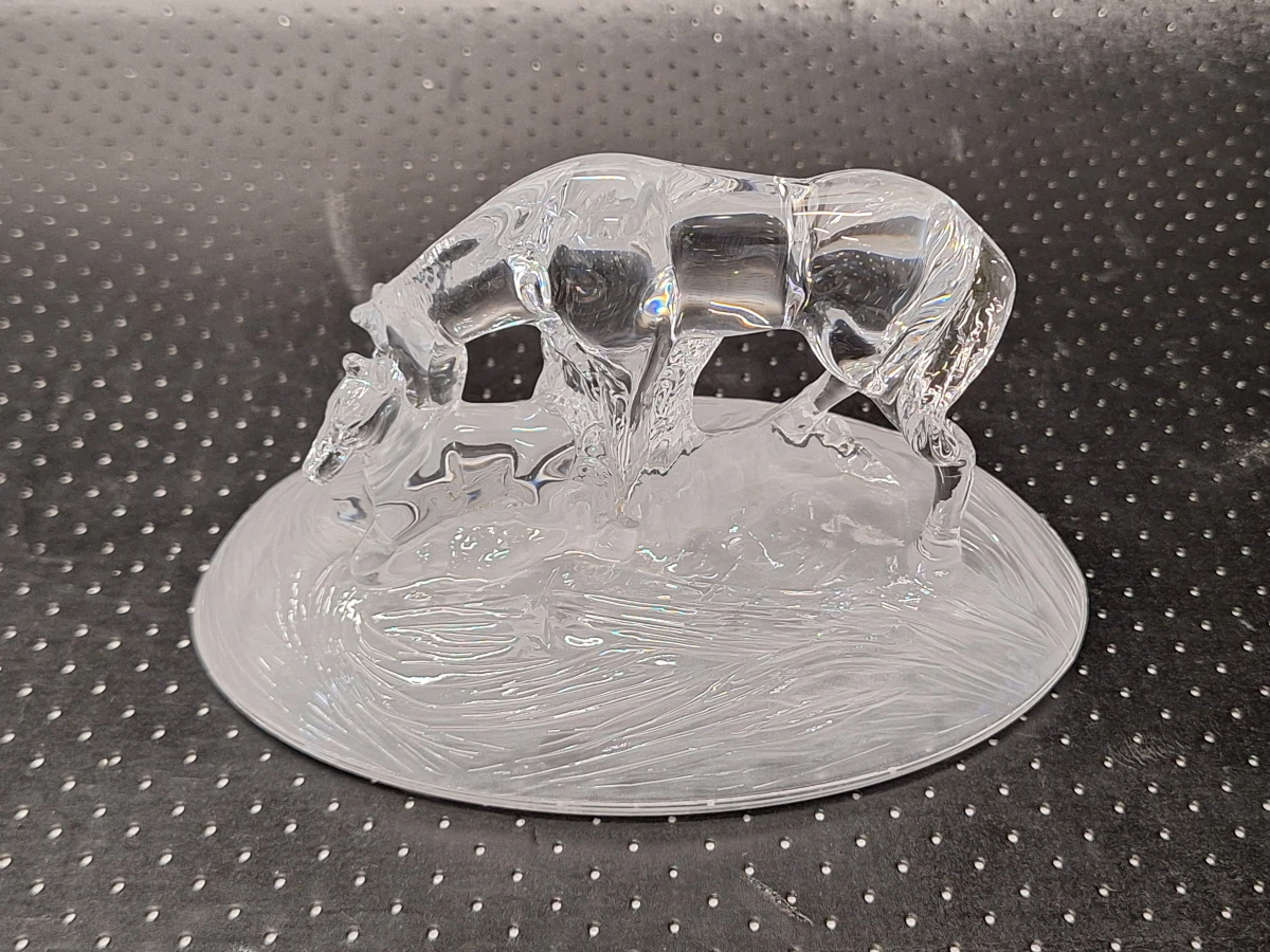 Vierdelige set dierensculpturen in gegoten kristal, stijl Cristal d'Arques - foto 12