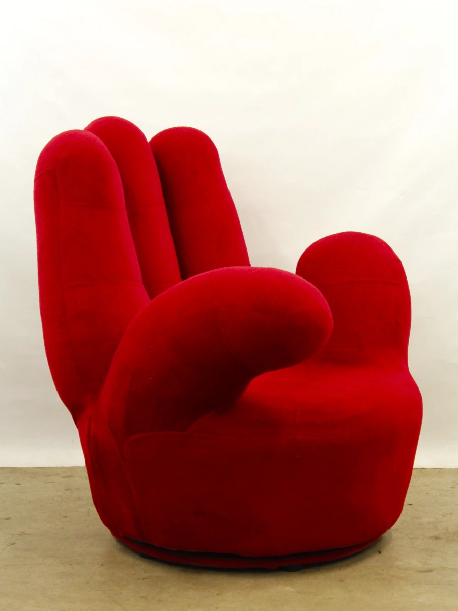 Pop-Art design handstoel – Rode draaibare fauteuil - foto 3