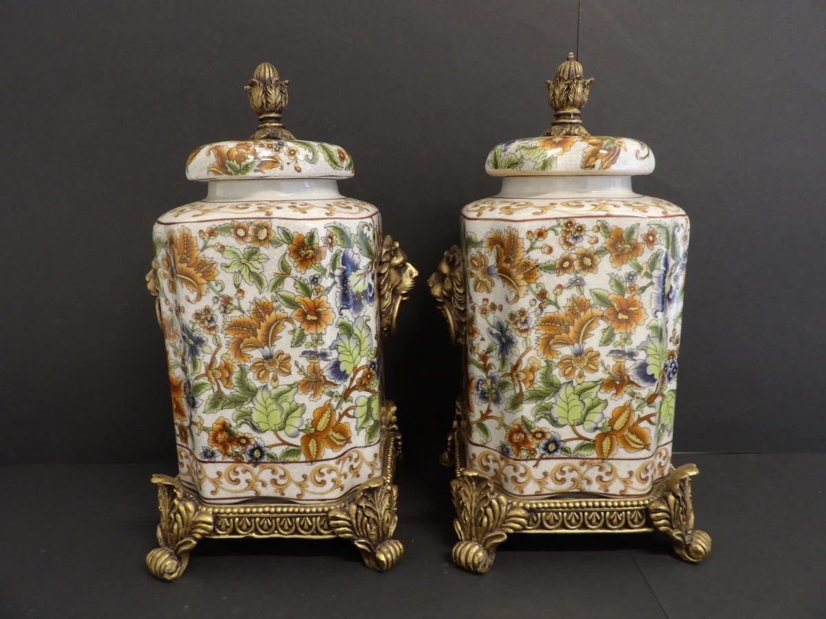 Set van twee vintage oosterse dekselpotten - China Xiong Ying – kavel bij De Kringwinkel, Leopoldsburg
