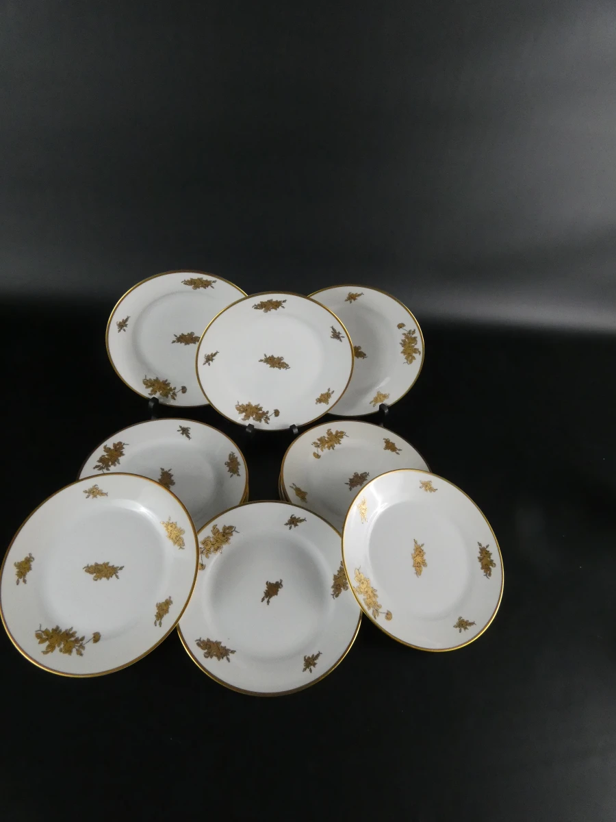 Porseleinen servies met gouden bloemenmotief,  Langenthal Suisse - foto 6