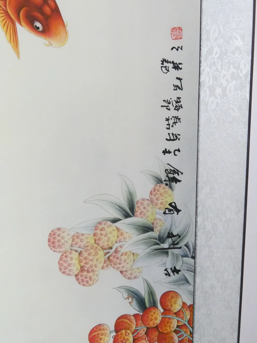 Chinese Hangende Rol – Negen Koi-karpers & Lotus - foto 3