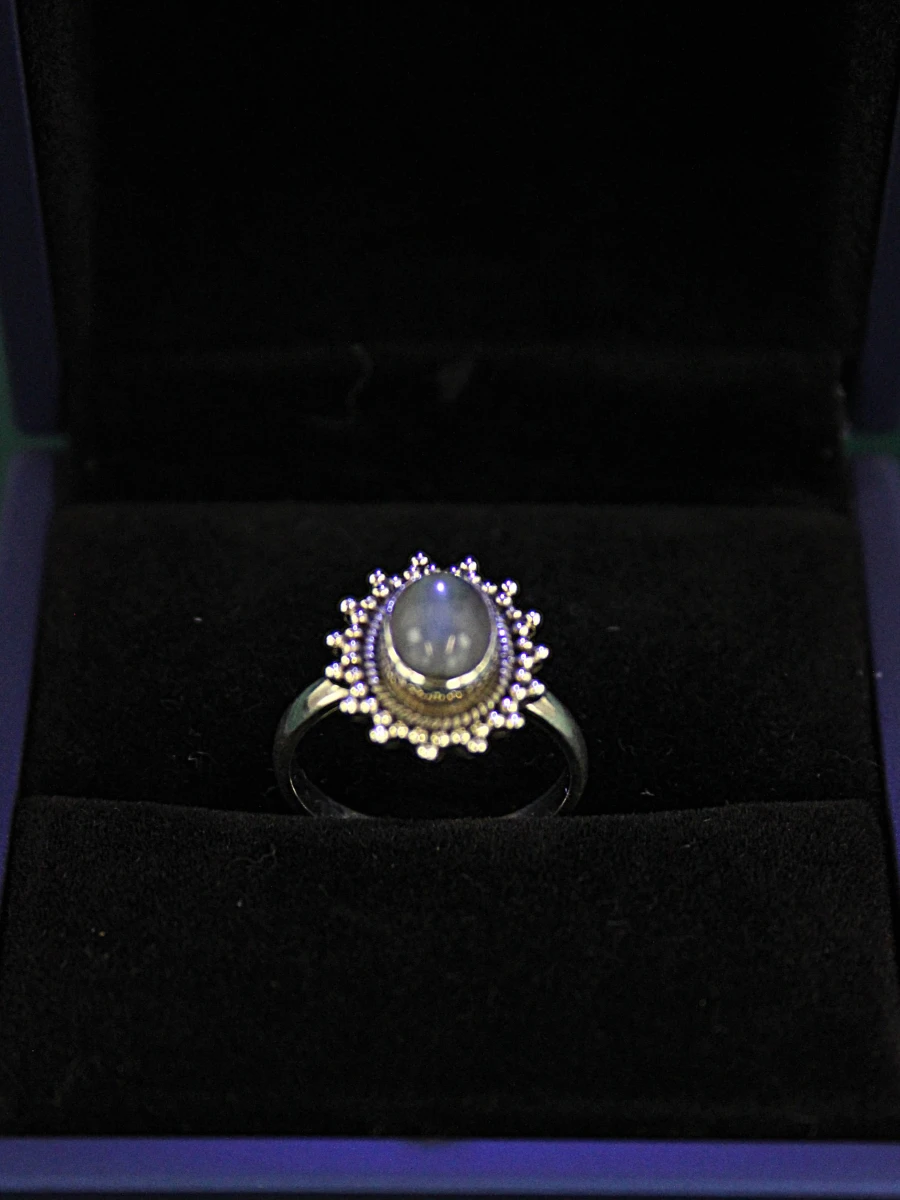 Sterling zilveren ring met labradoriet cabochon - foto 3