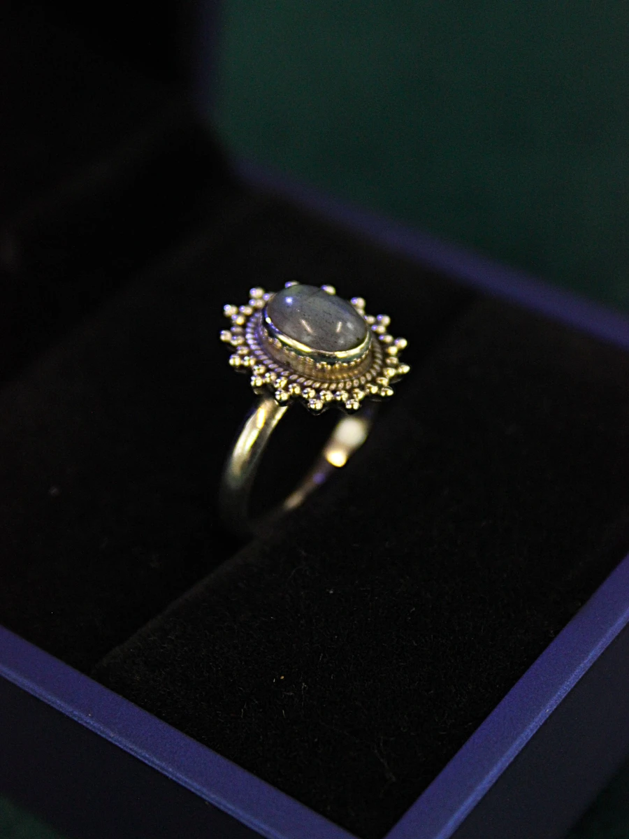 Sterling zilveren ring met labradoriet cabochon - foto 4