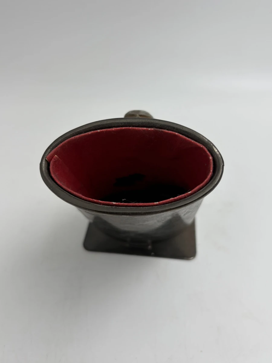 Vintage metalen pennenhouder met jaguar decoratie - foto 4